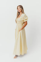 Sydnee Cotton Maxi Dress in Butter Yellow - Bump Friendly (Restocking in July)