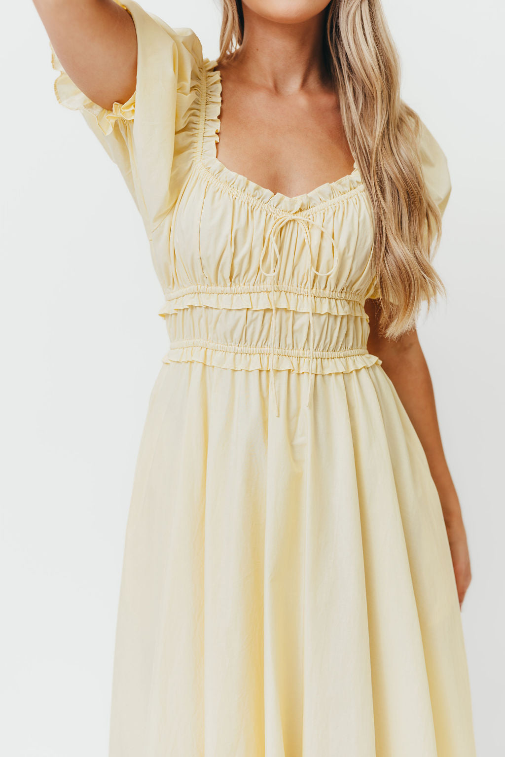Sydnee Cotton Maxi Dress in Butter Yellow - Bump Friendly (Restocking in July)