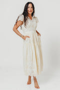 Betsy Eyelet Embroidered Maxi Dress in Ivory