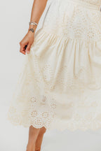 Betsy Eyelet Embroidered Maxi Dress in Ivory