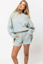 Maxwell Ribbed Stripe Shorts in Heather Grey