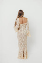 Heirloom Maxi Dress in Cream Tailored Silhouette — not ideal for advanced maternity