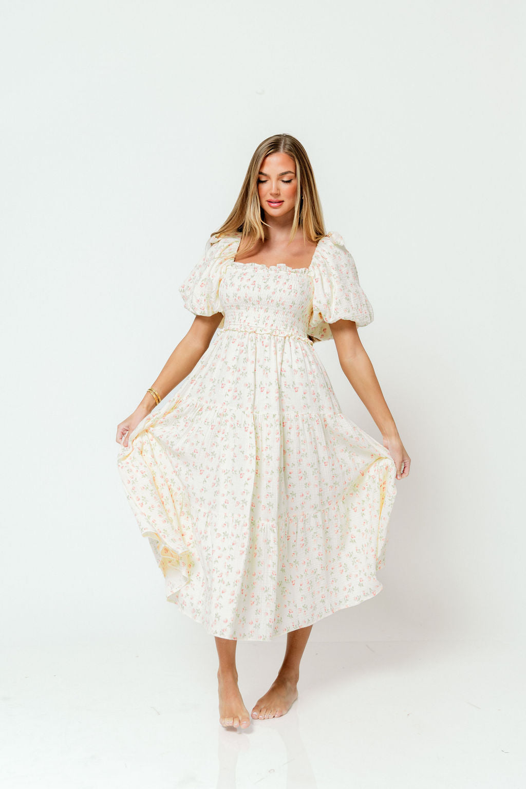 Elena 100% Cotton Midi Dress in Pink Tulip - Bump Friendly & Inclusive Sizing