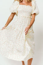 Elena 100% Cotton Midi Dress in Pink Tulip - Bump Friendly & Inclusive Sizing