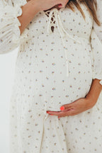Cecilia 100% Cotton Smocked Maxi Dress in Ivory (Lined) - Bump Friendly