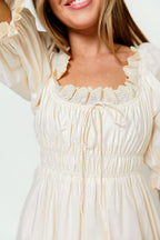Daydreamer 100% Cotton Maxi Dress in Cream - Bump Friendly