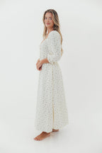 Cecilia 100% Cotton Smocked Maxi Dress in Ivory (Lined) - Bump Friendly