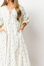 Hunter 100% Cotton Midi Dress in Ivory - Bump Friendly