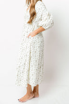 Hunter 100% Cotton Midi Dress in Ivory - Bump Friendly