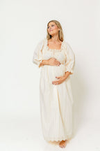 Daydreamer 100% Cotton Maxi Dress in Cream - Bump Friendly