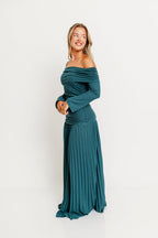 Lennox Long Sleeve Maxi Dress in Green- Bump Friendly *Final Sale*