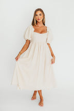 Hamilton Midi Dress in Ivory - Bump Friendly & Inclusive Sizing (S-2XL)