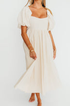 Hamilton Midi Dress in Ivory - Bump Friendly & Inclusive Sizing (S-2XL)