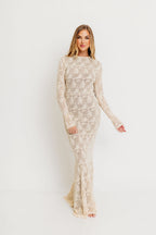 Seraphine Lace Maxi Dress in Cream - Inclusive Sizing & Bump Friendly (Size Up for Bump)