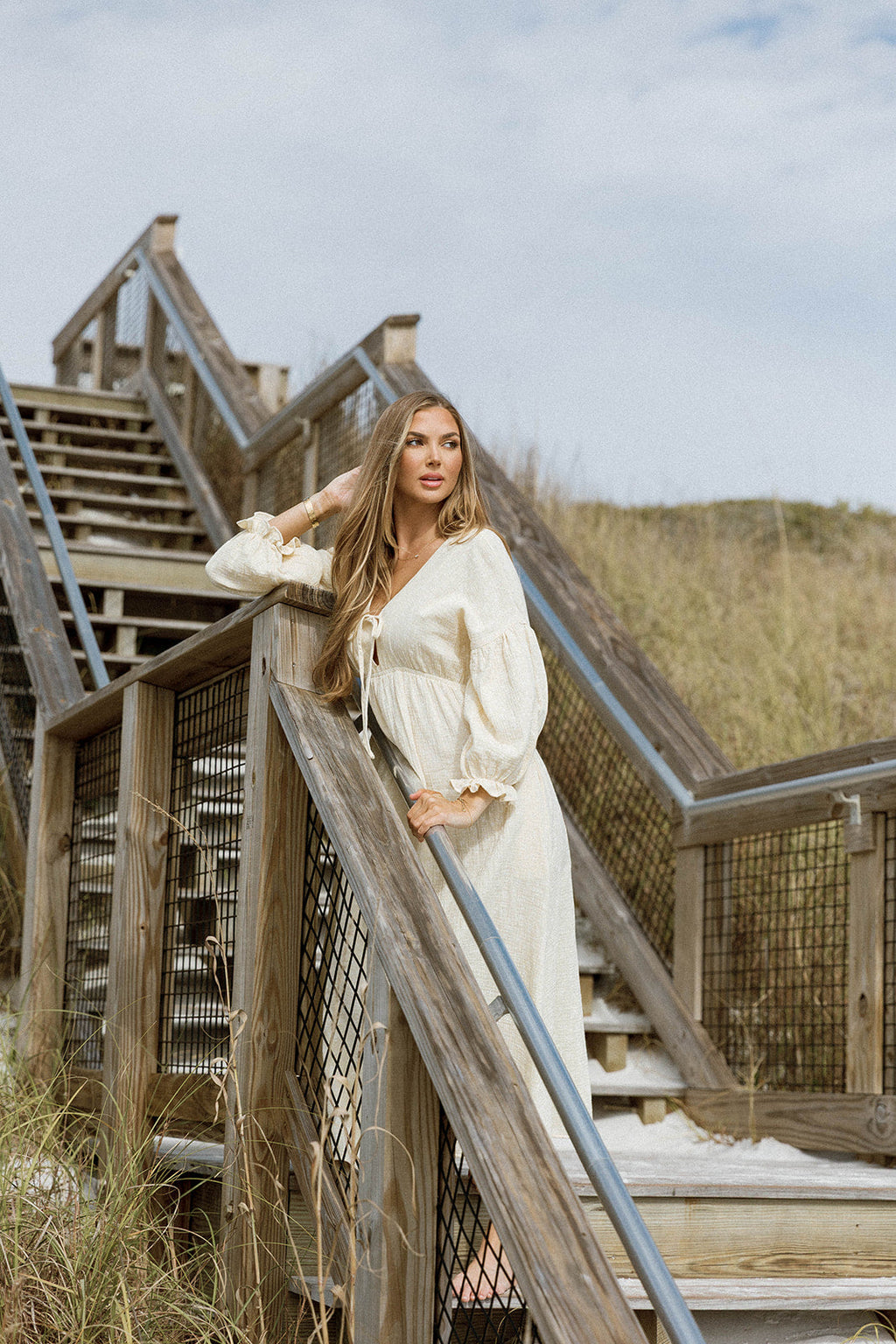 Hunter 100% Cotton Midi Dress in Custard Foliage - Bump Friendly