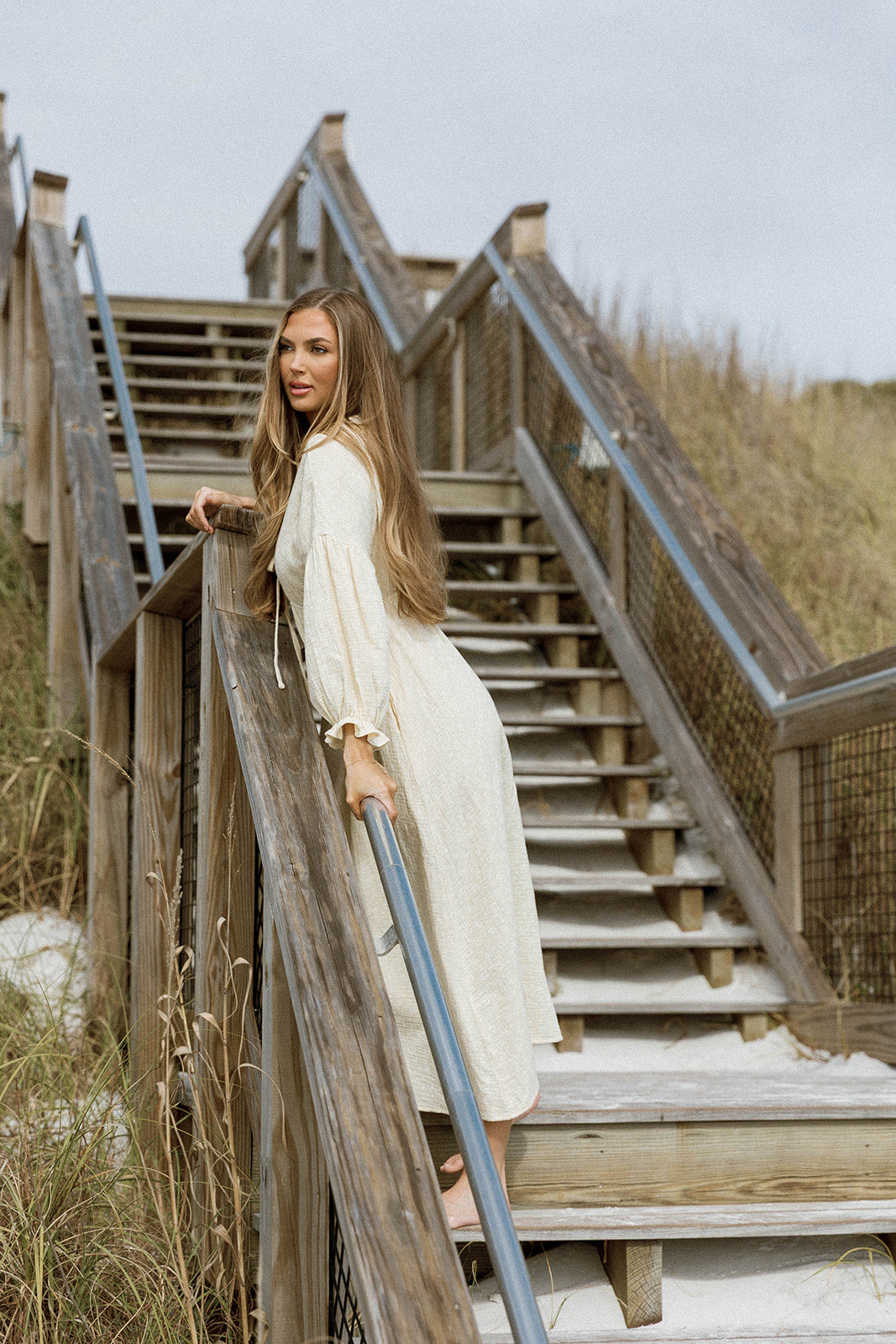 Hunter 100% Cotton Midi Dress in Custard Foliage - Bump Friendly
