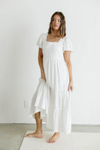 Marlina Midi Dress in Ivory