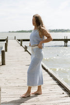 Skyler Knit Set in Blue Natural