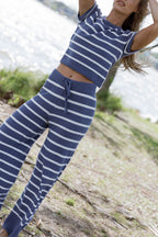 Madi Knit Set in Navy/White