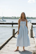 Marin Midi Dress in Blue Stripe