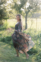 Steph Smocked Button-Front Maxi Dress in Midnight Floral *Final Sale*
