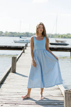 Addie Tank Midi Dress in Blue