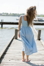 Addie Tank Midi Dress in Blue
