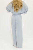 Campbell Fleece Lounge Pants in Dusty Blue