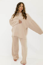 Naomi Oversized Fleece Long Sleeve Top in Dusty Blush