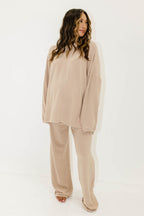 Naomi Oversized Fleece Long Sleeve Top in Dusty Blush
