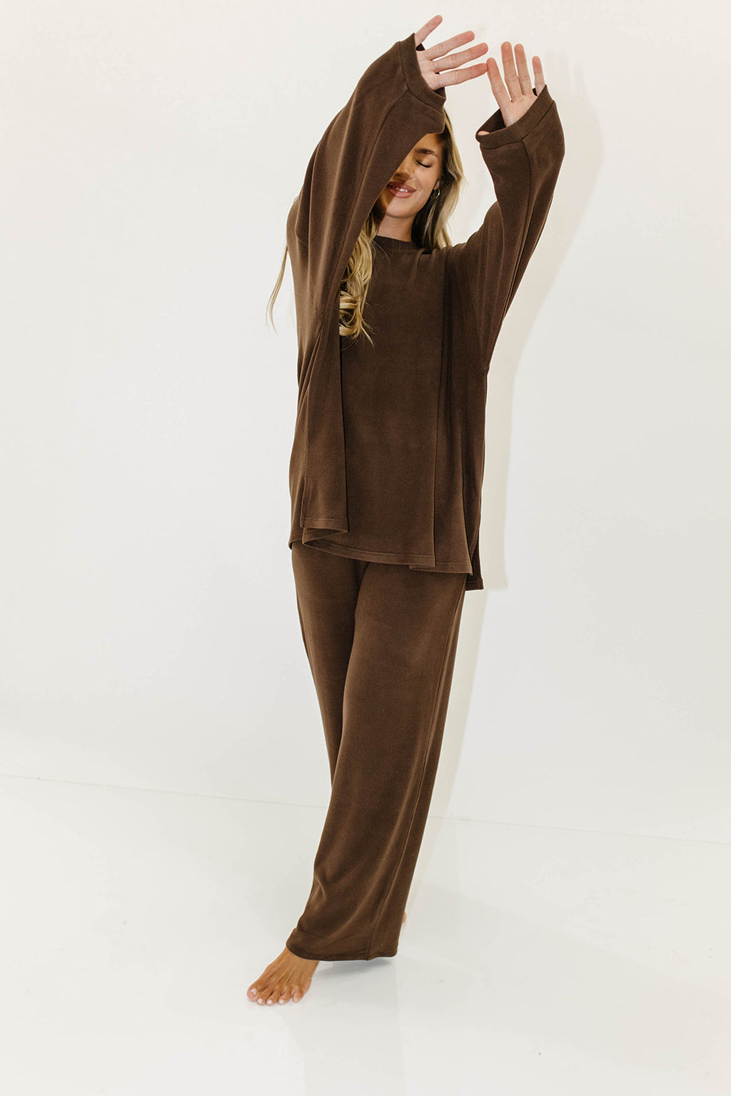 Campbell Fleece Lounge Pants in Chestnut (Restocking Summer)