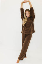 Campbell Fleece Lounge Pants in Chestnut (Restocking Summer)