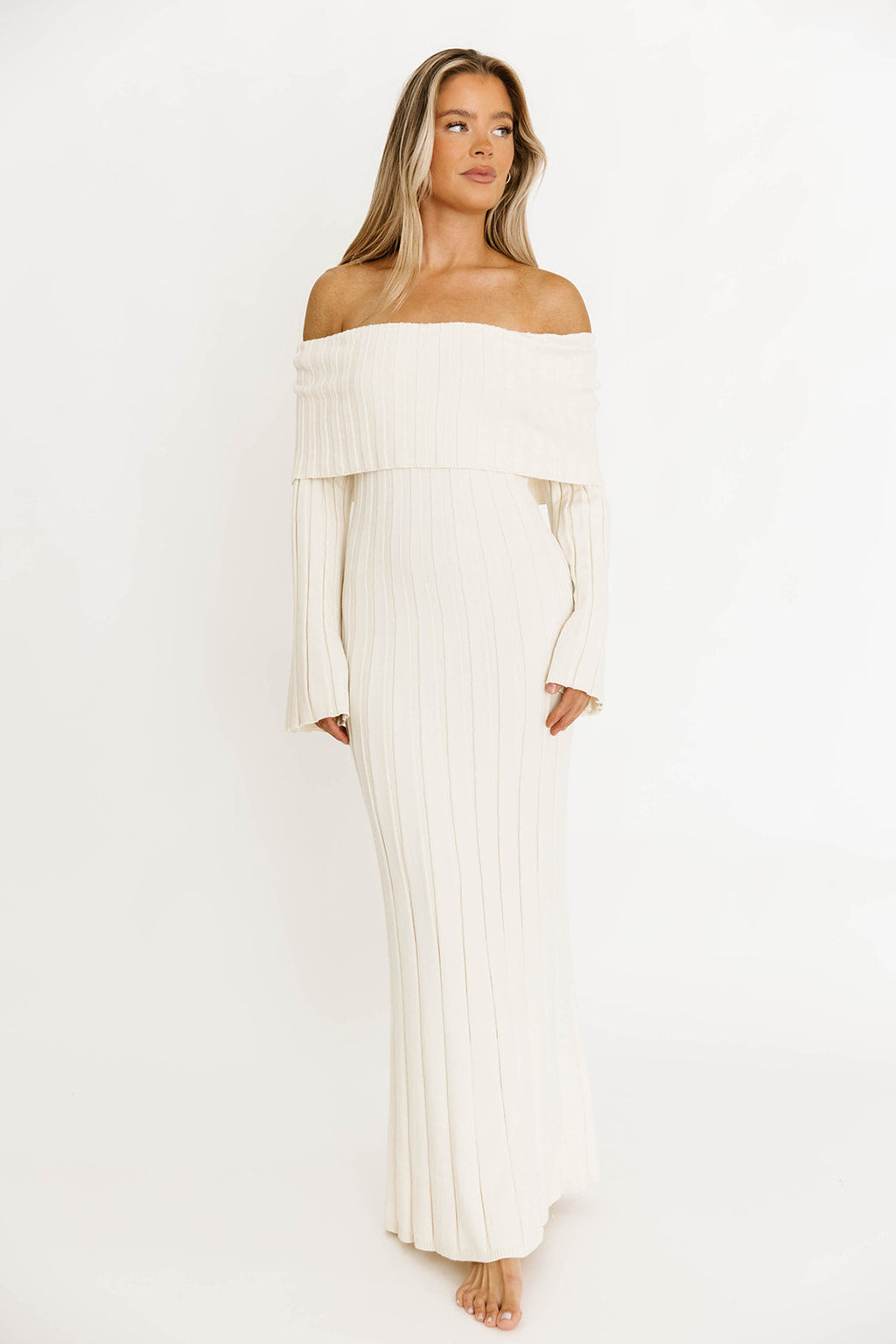Evella Maxi Dress in Cream - Bump Friendly & Inclusive Sizing