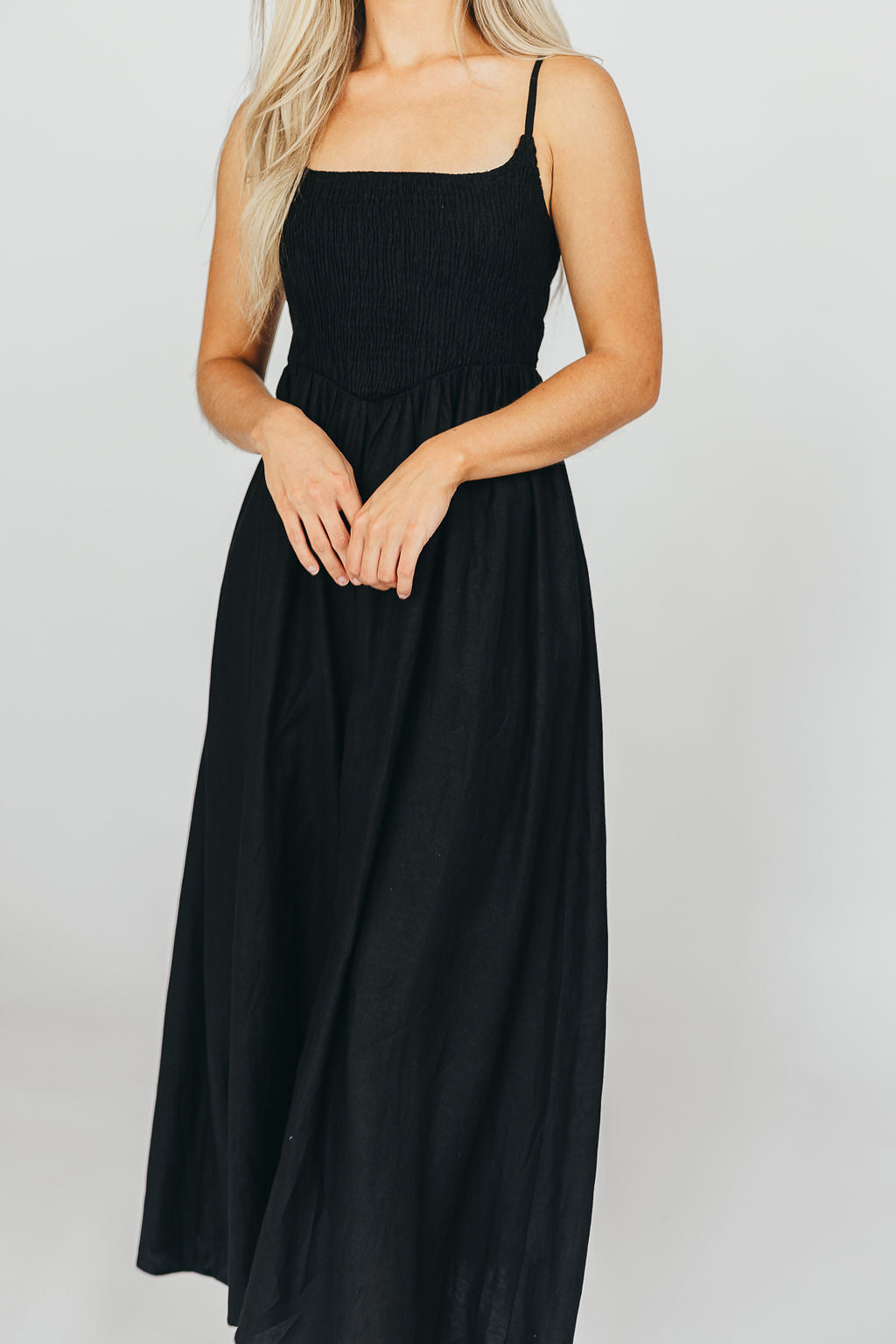Josefina Smocked Maxi Dress in Black - Bump Friendly *6/23 PRE-ORDER*