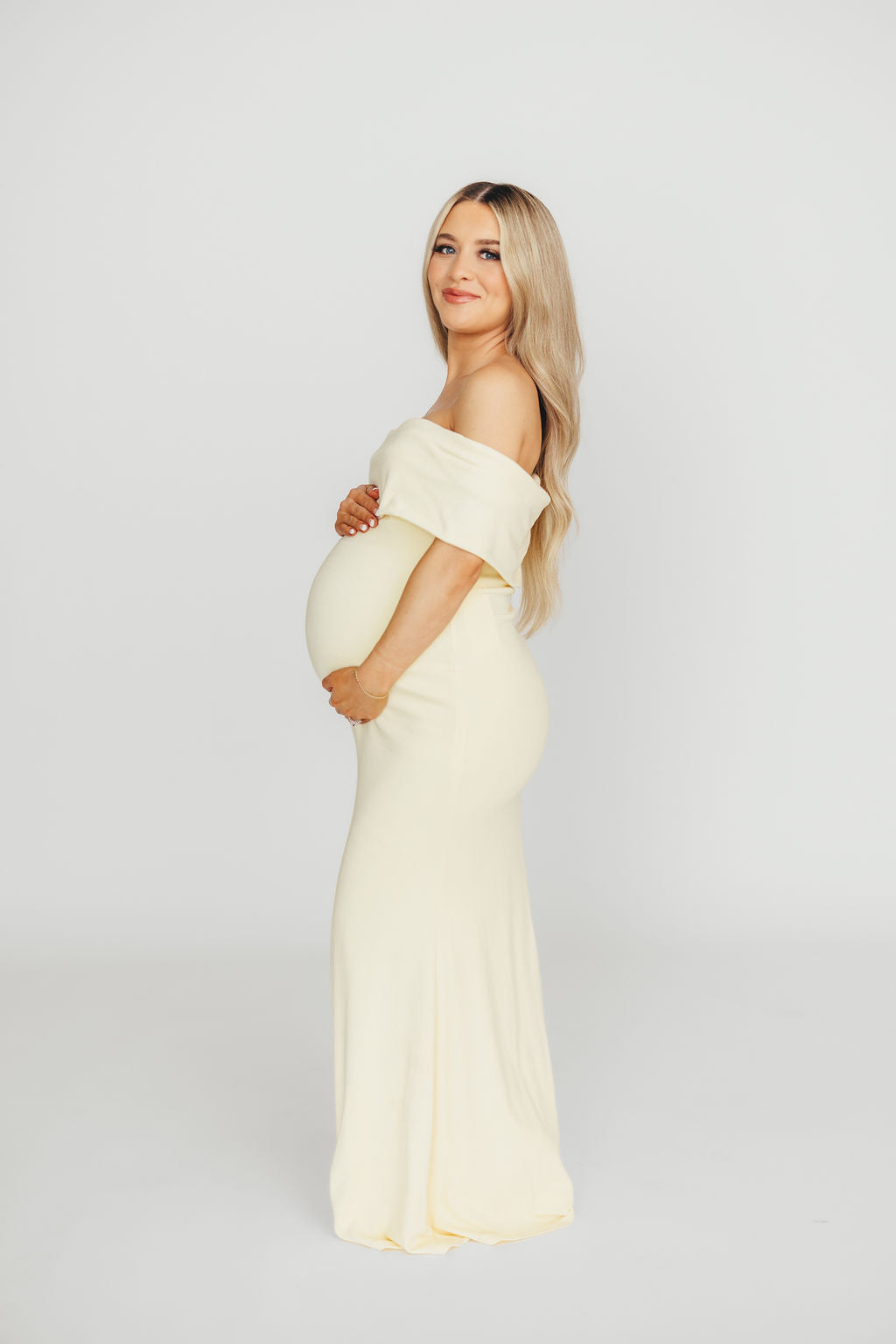Monroe Maxi Dress in Butter Yellow - Bump Friendly