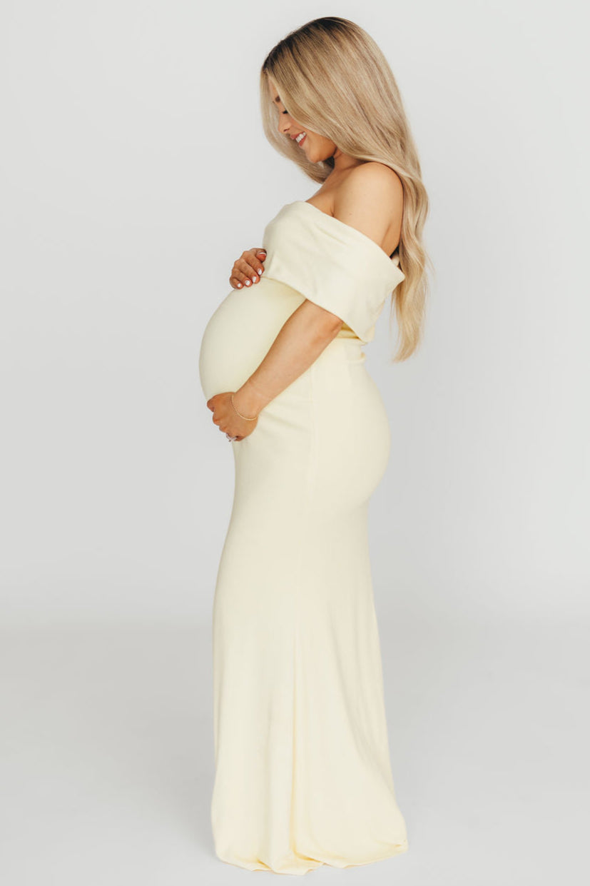 Monroe Maxi Dress in Butter Yellow - Bump Friendly
