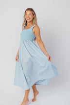 Addie Tank Midi Dress in Blue