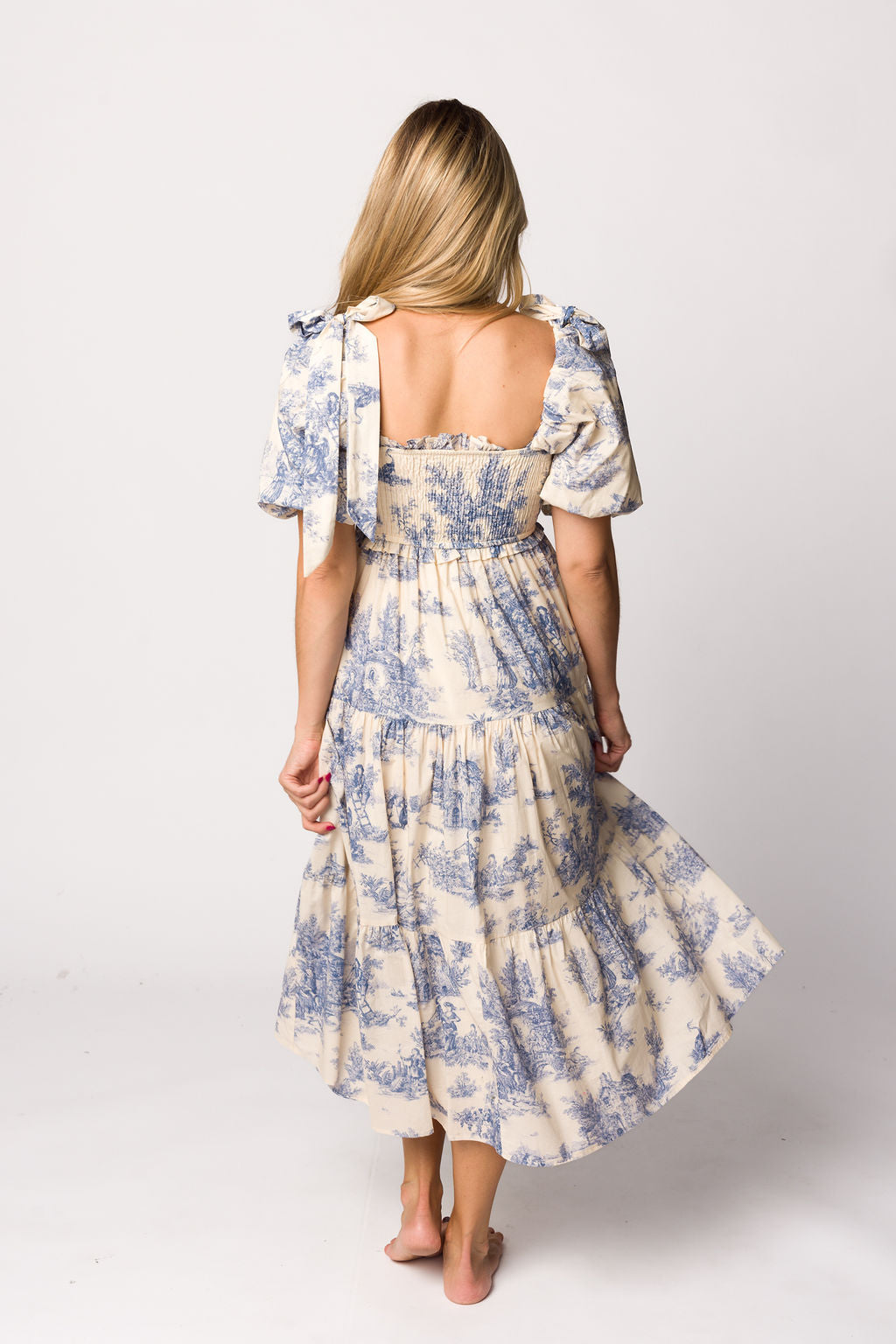 Elena Toile Print Midi Dress