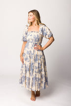 Elena Toile Print Midi Dress