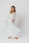 Mona Maxi Dress in Blue/White - Bump Friendly & Inclusive Sizing