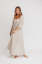Mona 'Love Story' Maxi Dress in Beige - Bump Friendly and Inclusive Sizing