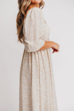 Mona 'Love Story' Maxi Dress in Beige - Bump Friendly and Inclusive Sizing