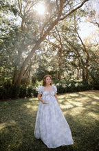 Olivia Maxi Dress in Blue Floral - Bump Friendly