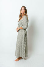 Cecilia 100% Cotton Smocked Maxi Dress in Forest Plaid (Lined) - Bump Friendly
