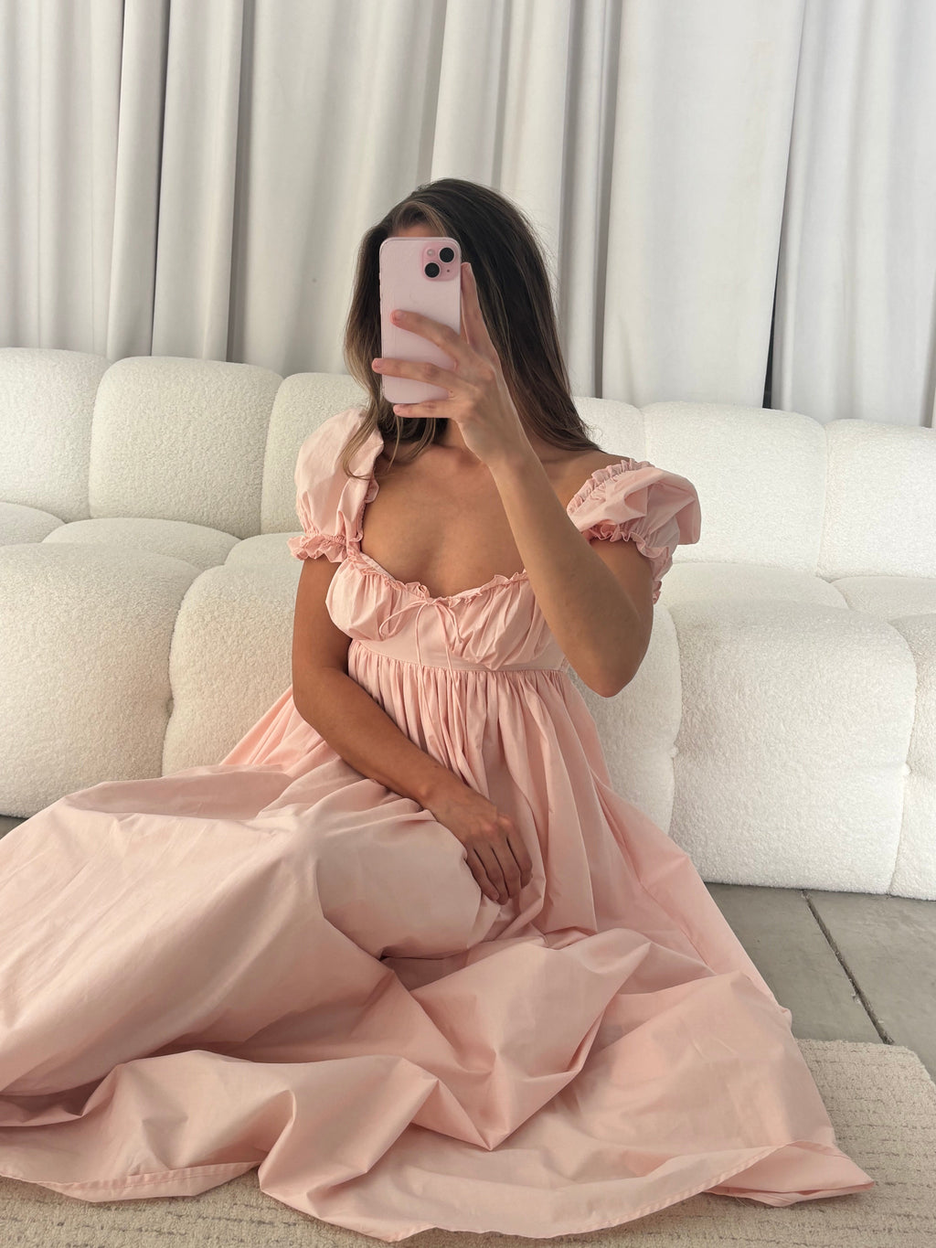 Olivia 100% Cotton Maxi Dress in Pale Pink - Bump Friendly *6/30 PRE-ORDER*