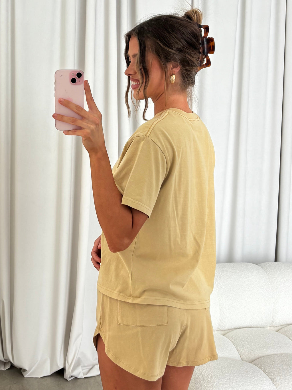 Brittany Top & Shorts Set in Classic Beige