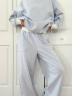 Nixon Mini Striped Sweatpants in Blue and White