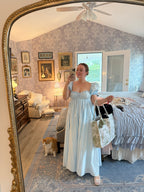 Olivia 100% Cotton Maxi Dress in Light Blue - Bump Friendly
