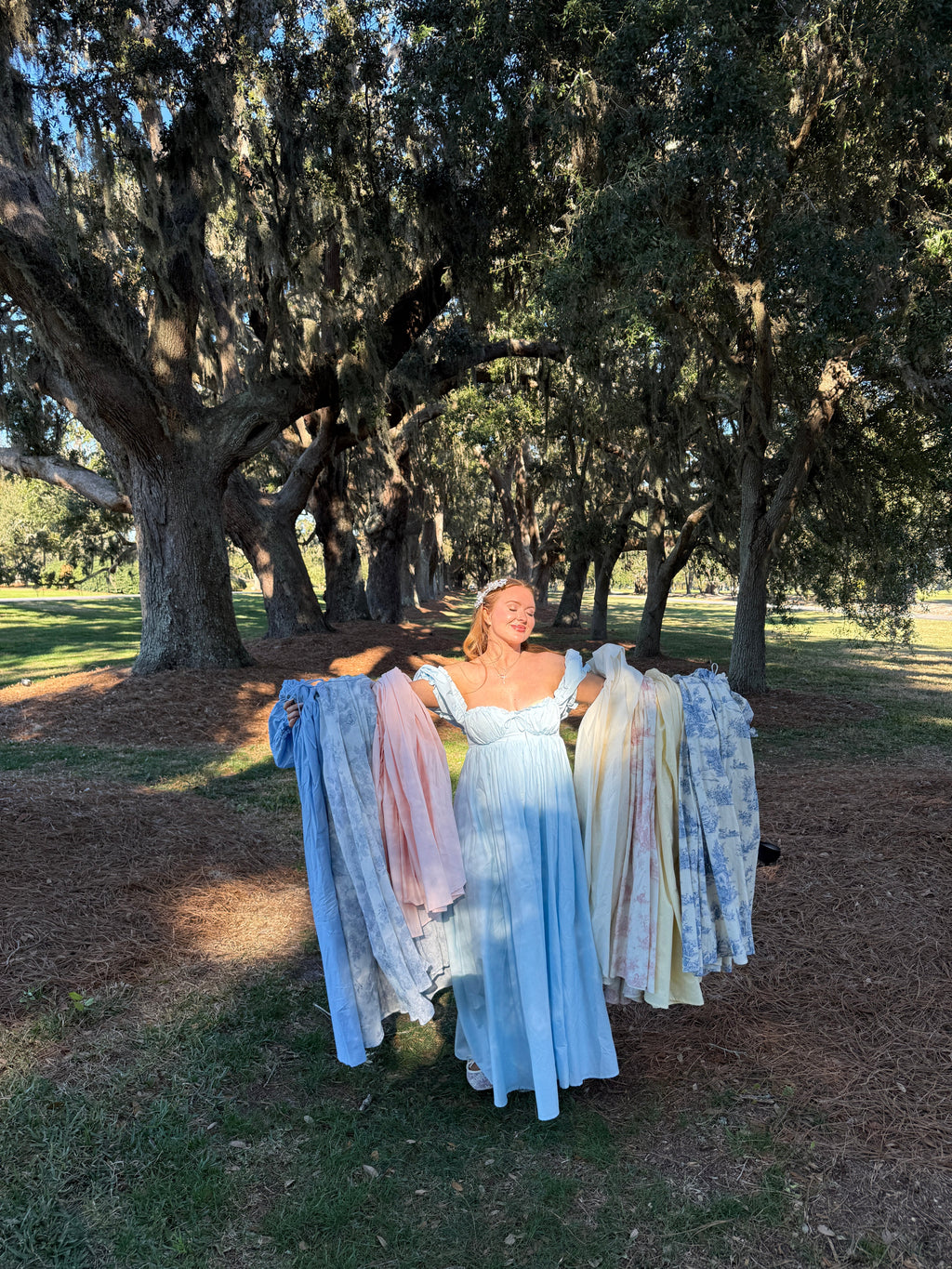 Olivia 100% Cotton Maxi Dress in Light Blue - Bump Friendly
