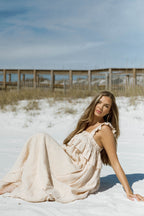 Lelah 100% Linen Maxi Dress in Natural - Bump Friendly